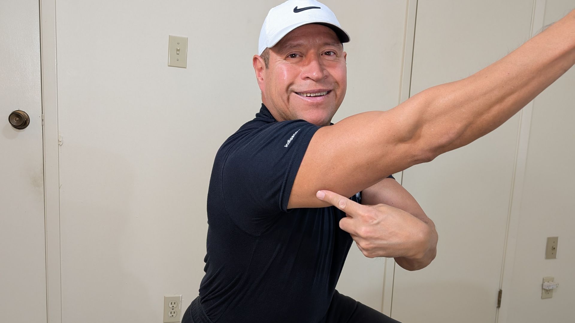 The triceps muscle (backs of the upper arms) The triceps muscle (backs of the upper arms)