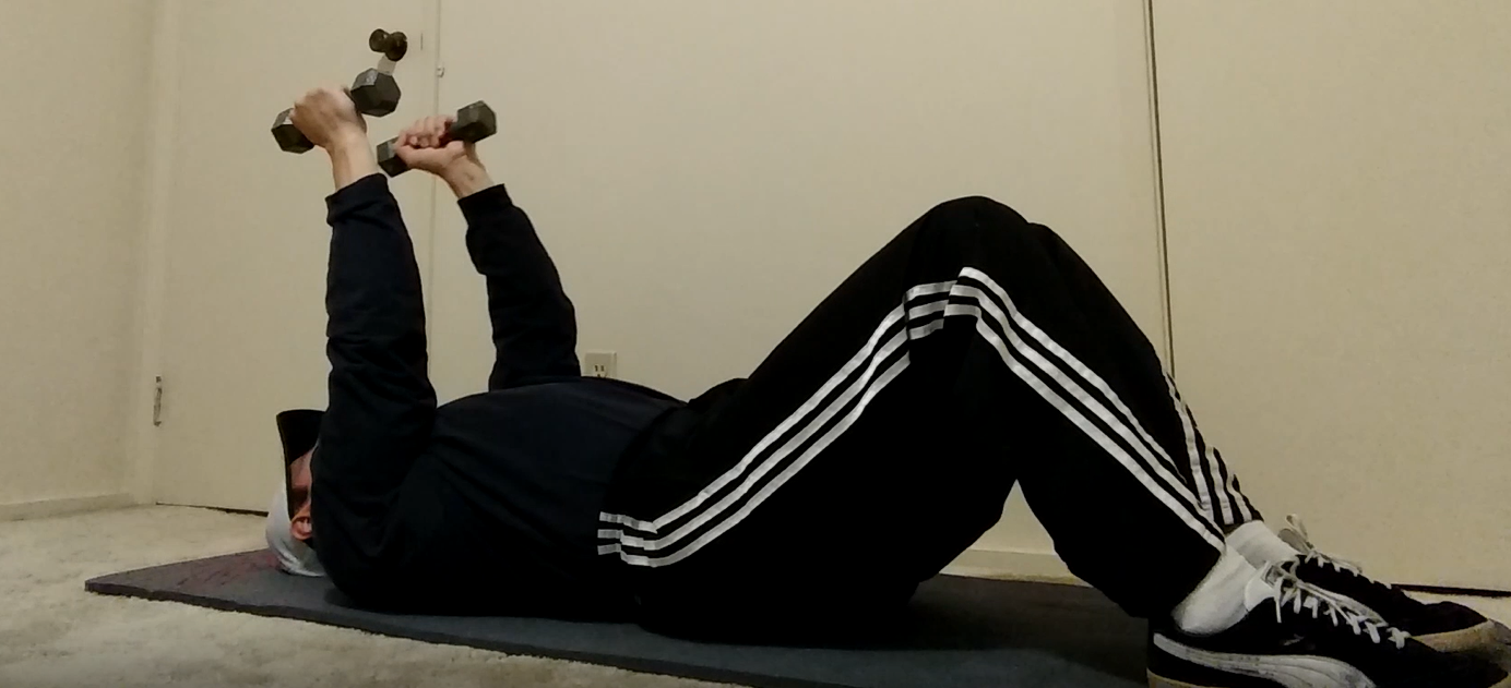 Floor dumbbell online pullover